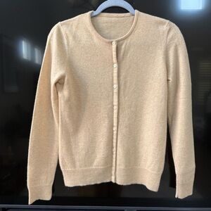 Women's Cream Cashmere Cardigan Sweater